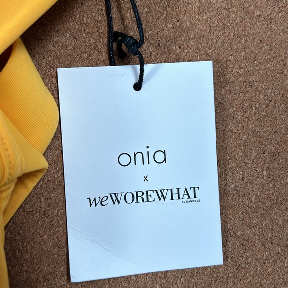 Onia x weworewhat Danielle yellow solid citrus belted swim suit size XL - Picture 12 of 16